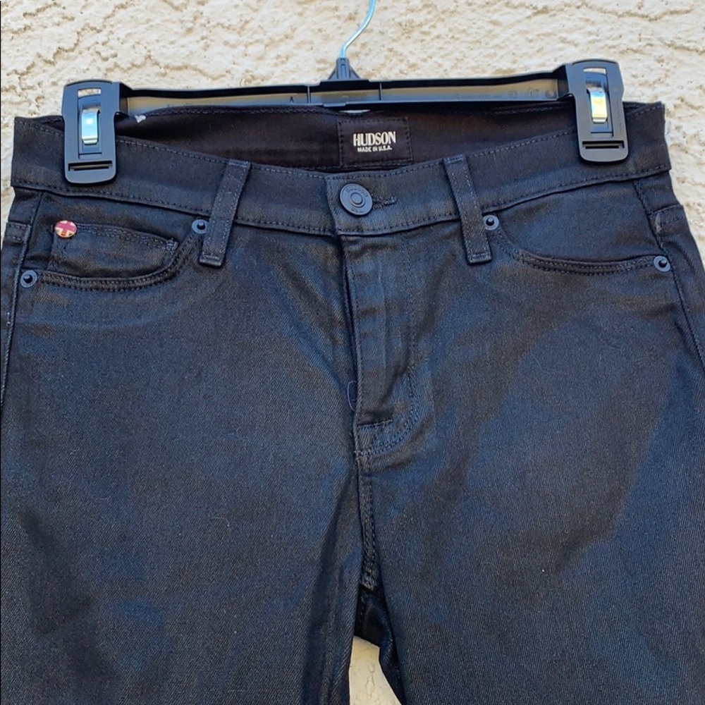 Hudson Nico Super Skinny Midrise Blk Wax Jeans 27 - Picture 5 of 10
